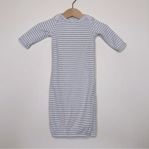 Carter’s Striped Fleece Long Sleeve Sleeper Gown in Gray/White - Newborn, Baby